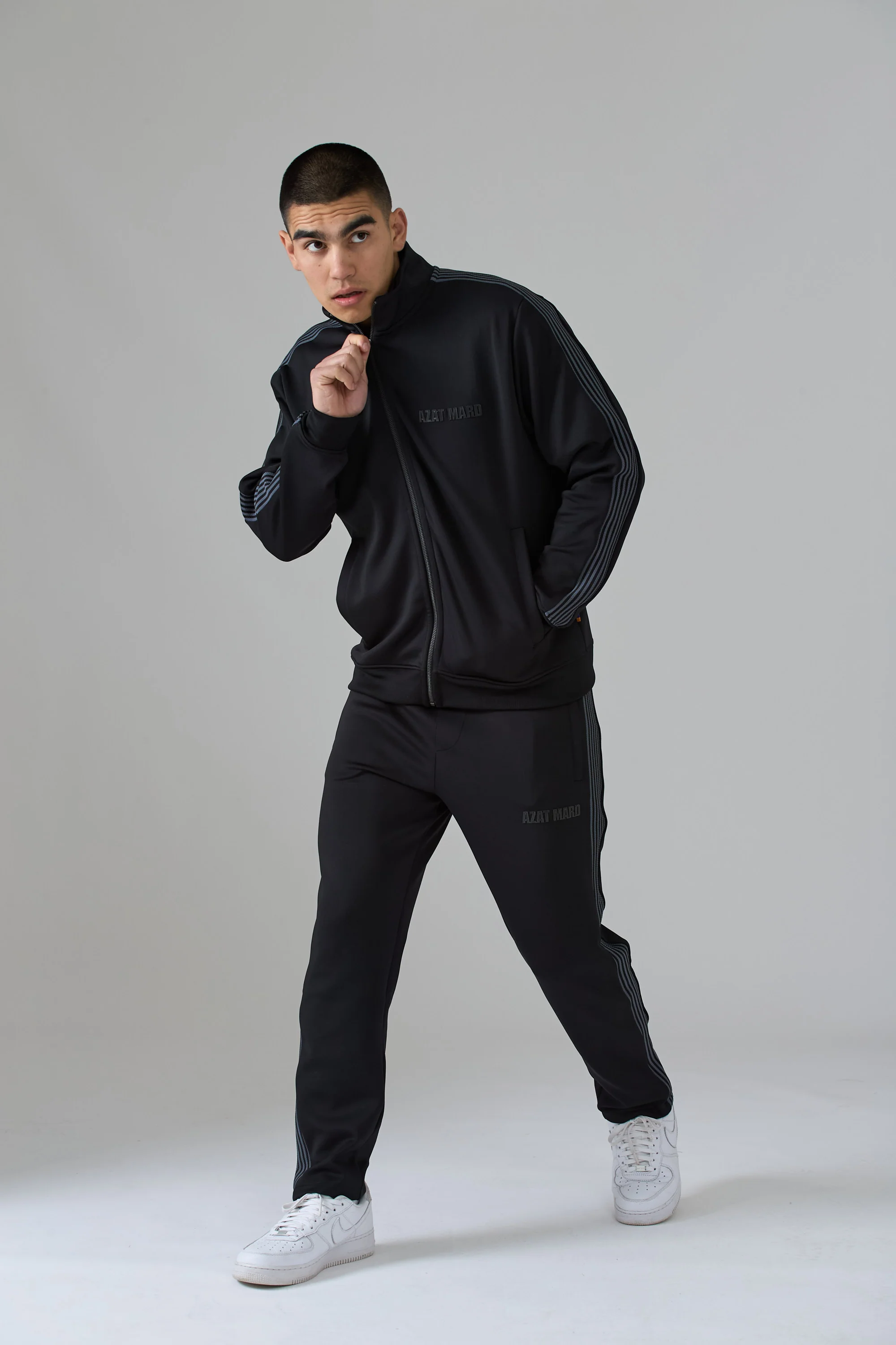 BLACK/BLACK TRACKSUIT JACKET - Image 8