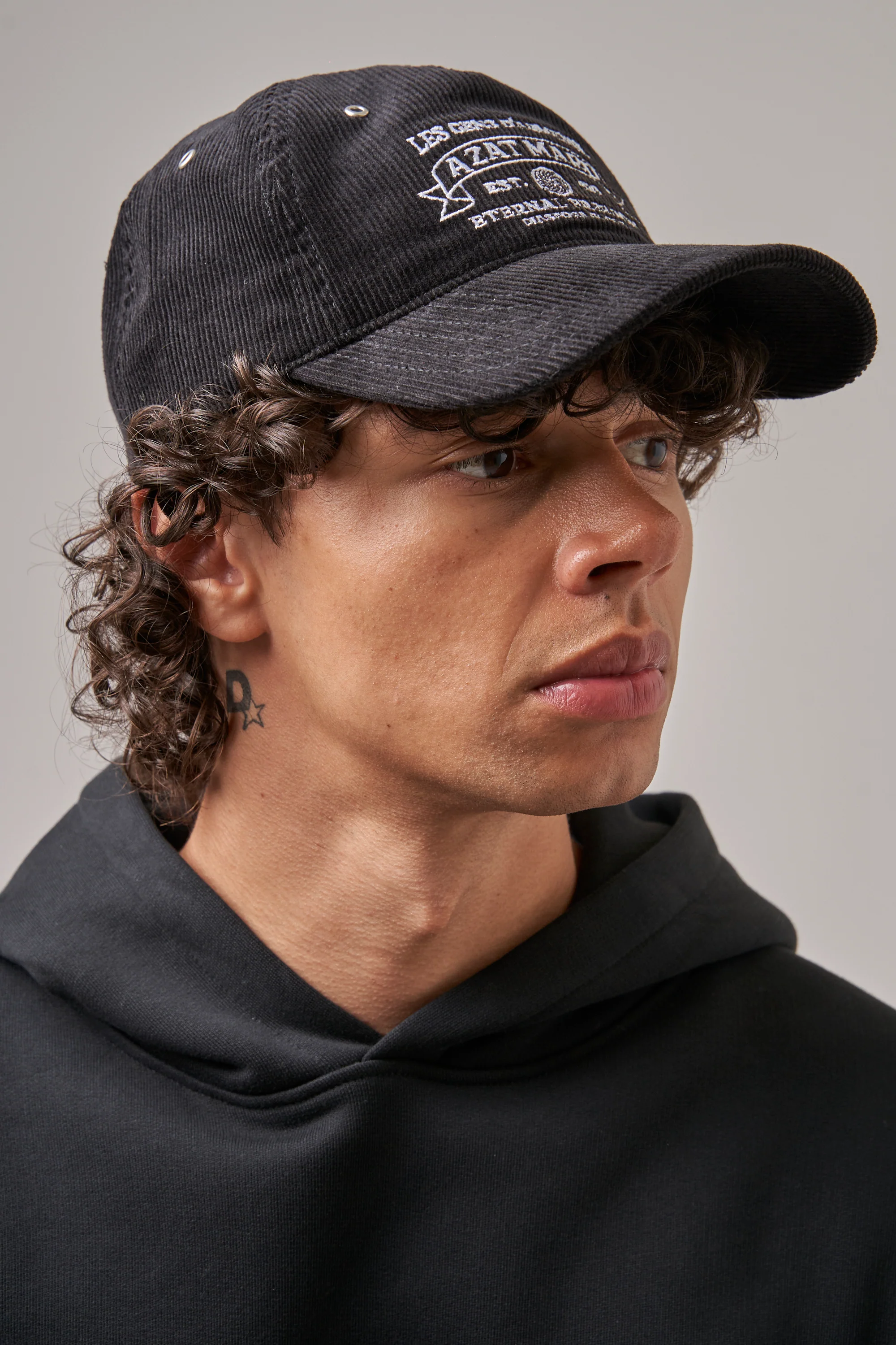 ETERNAL FREEDOM BLACK CORDUROY BASEBALL CAP - Image 3