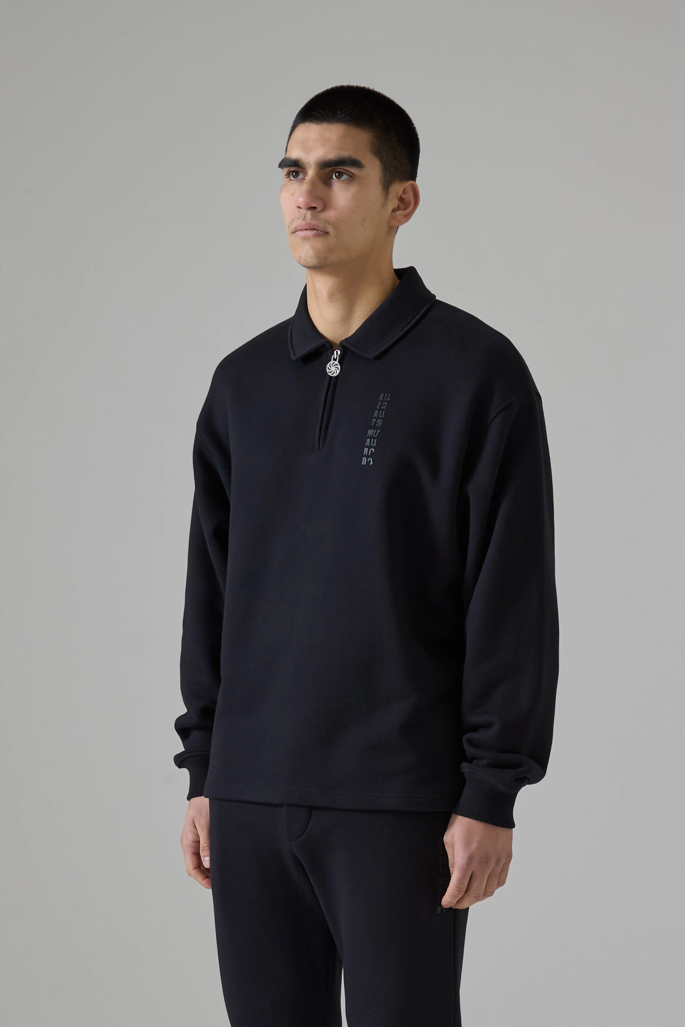 WHEEL OF ETERNITY BLACK QUARTER ZIP SWEATER - Image 3