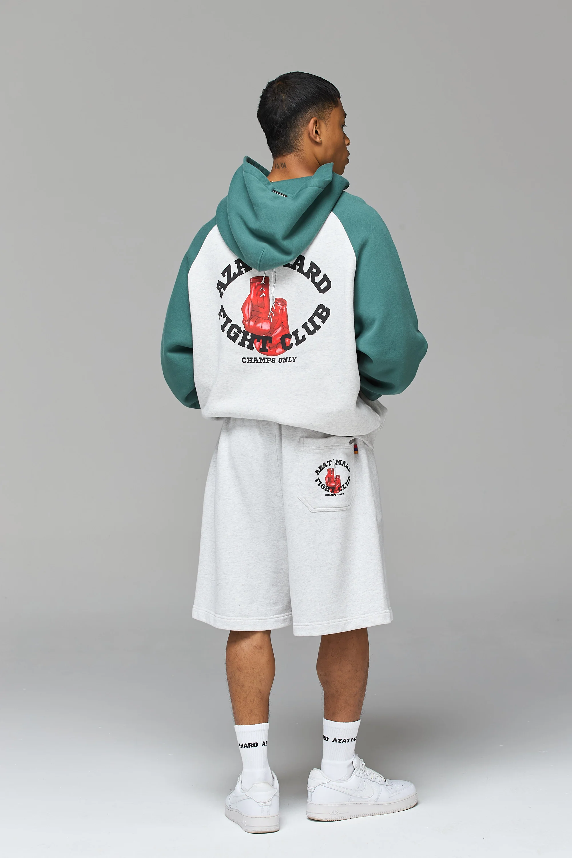 FIGHT CLUB LONG-LENGTH GREY SHORTS - Image 4