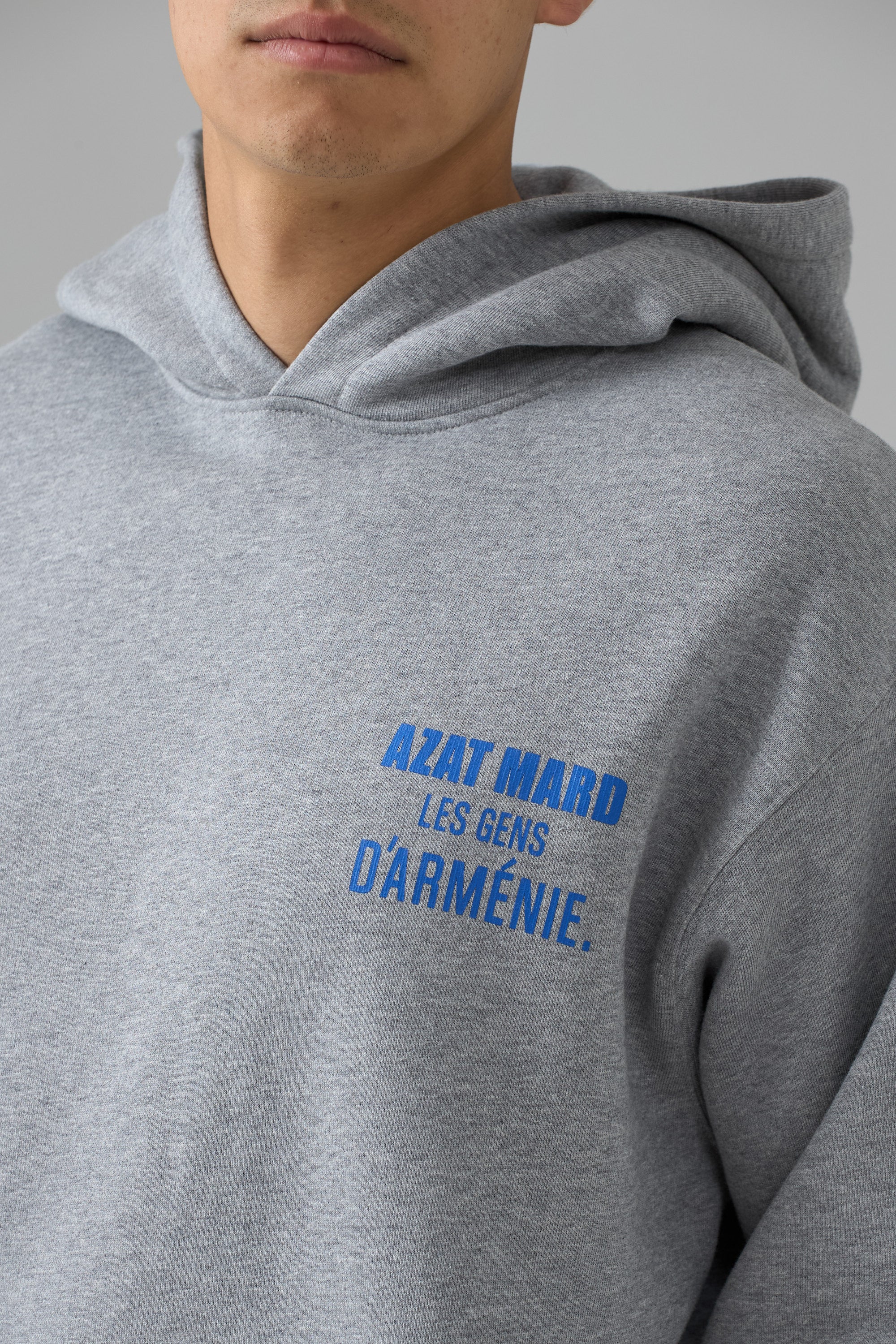 LES GENS HEATHER GREY WITH BLUE HOODIE - Image 7
