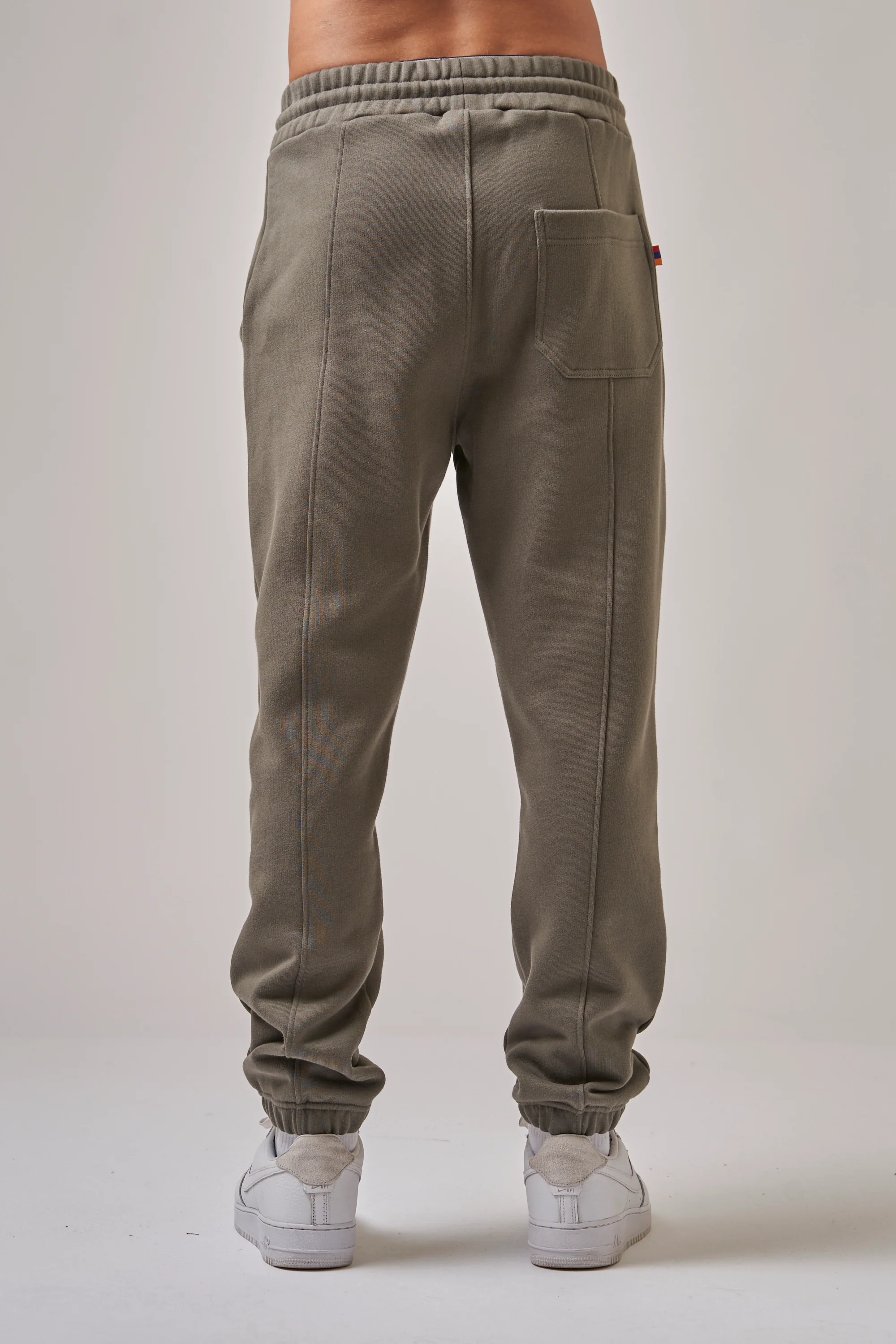 KHAKI/WHITE LOGO JOGGERS - Image 5