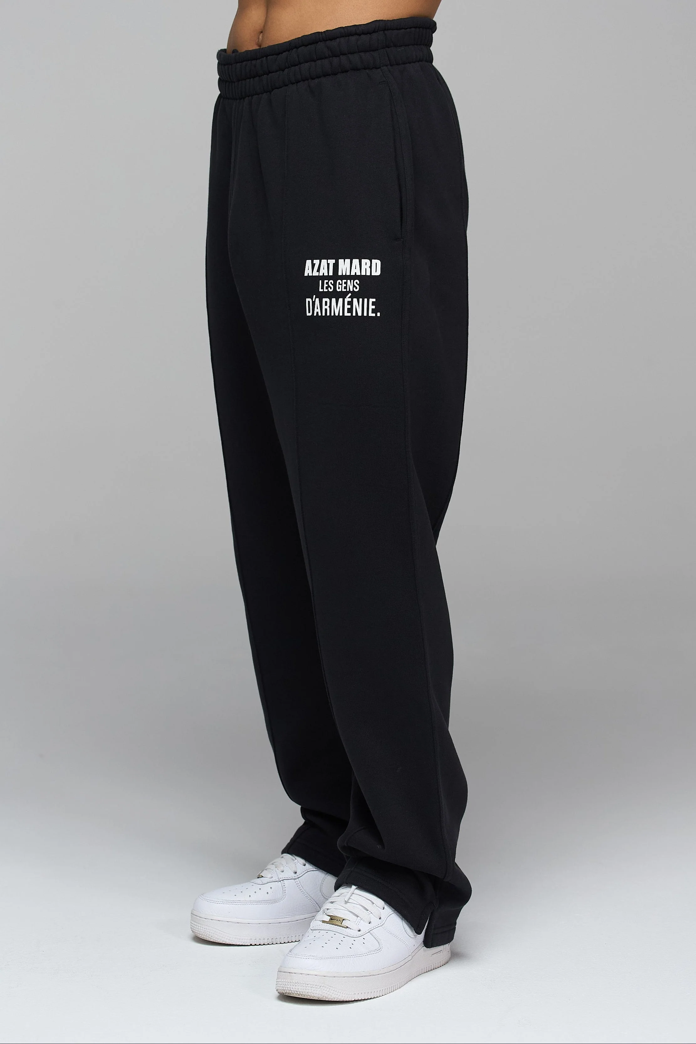 LES GENS BLACK RELAXED STRAIGHT LEG JOGGERS - Image 2