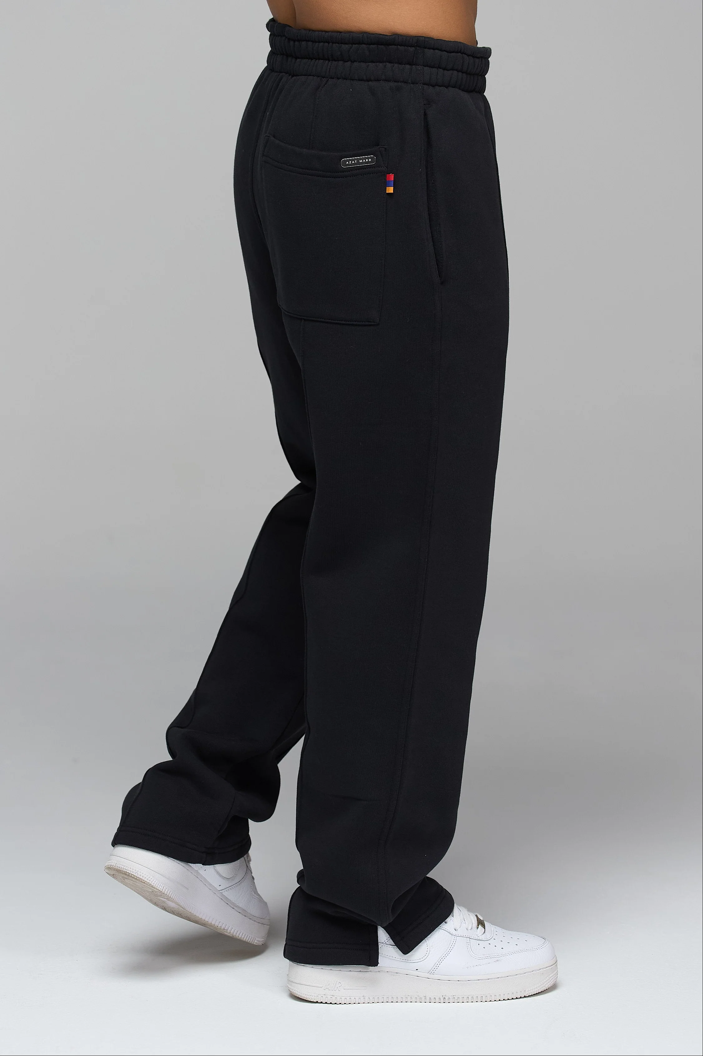 LES GENS BLACK RELAXED STRAIGHT LEG JOGGERS - Image 3