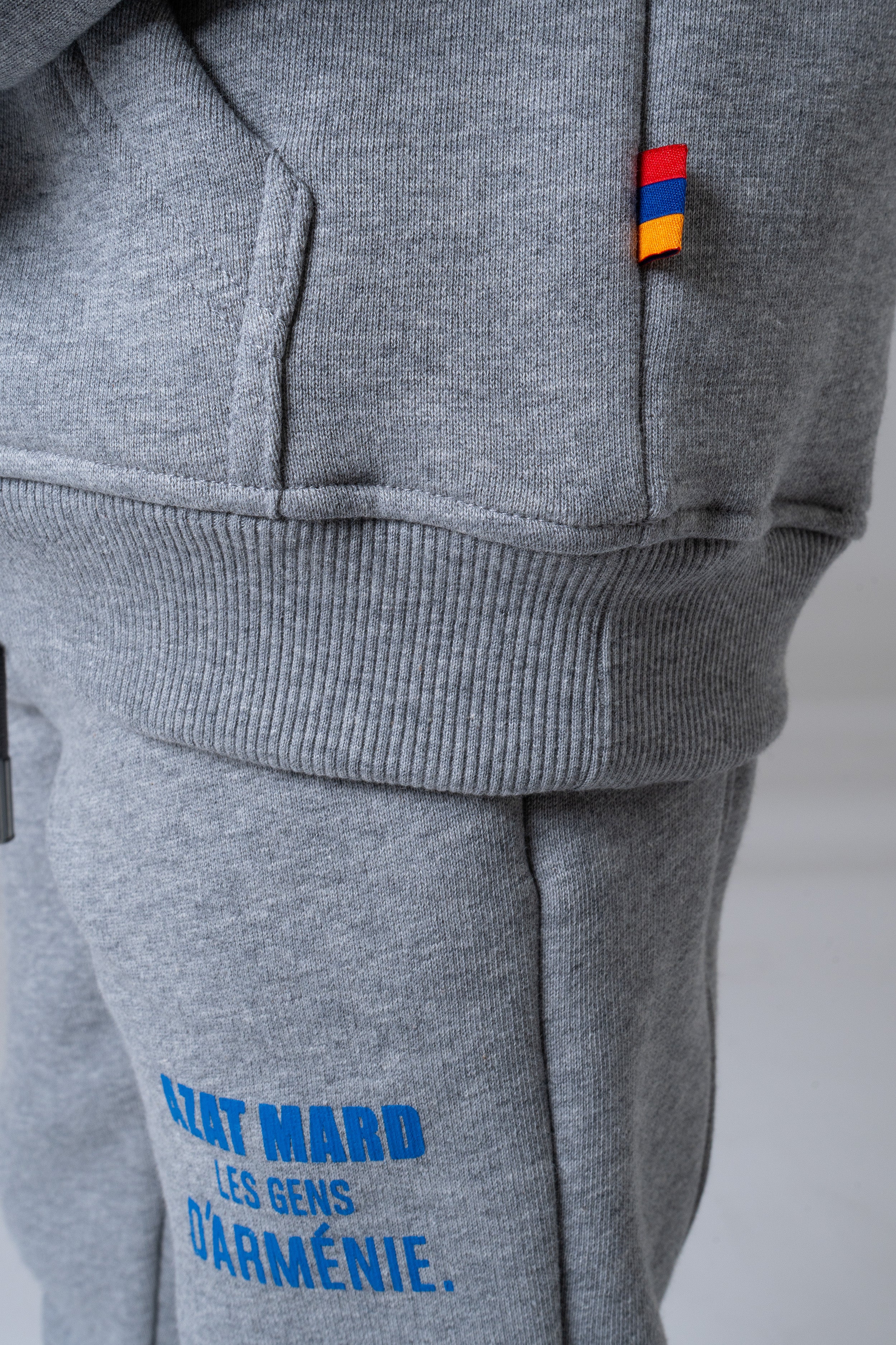 LES GENS HEATHER GREY/BLUE KIDS HOODIE - Image 7