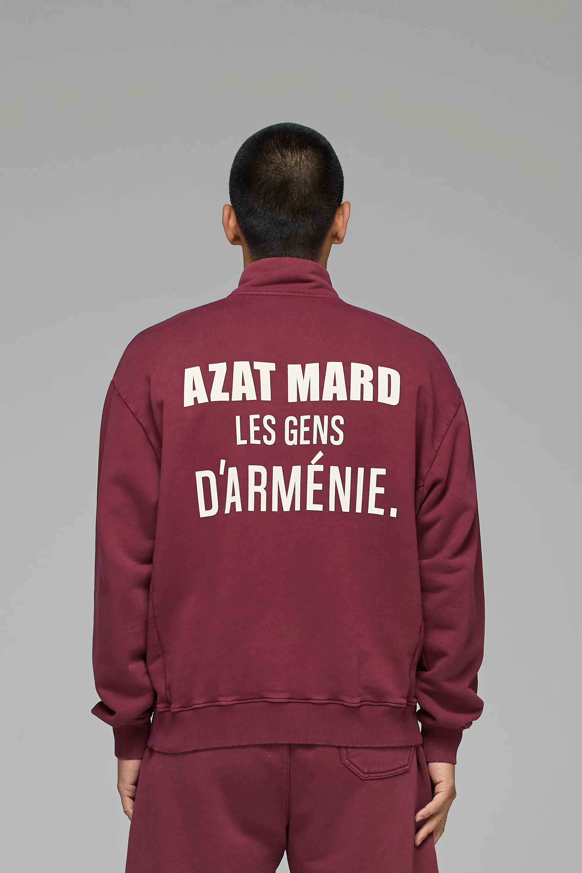 LES GENS MAROON QUARTER ZIP SWEATER - Image 6