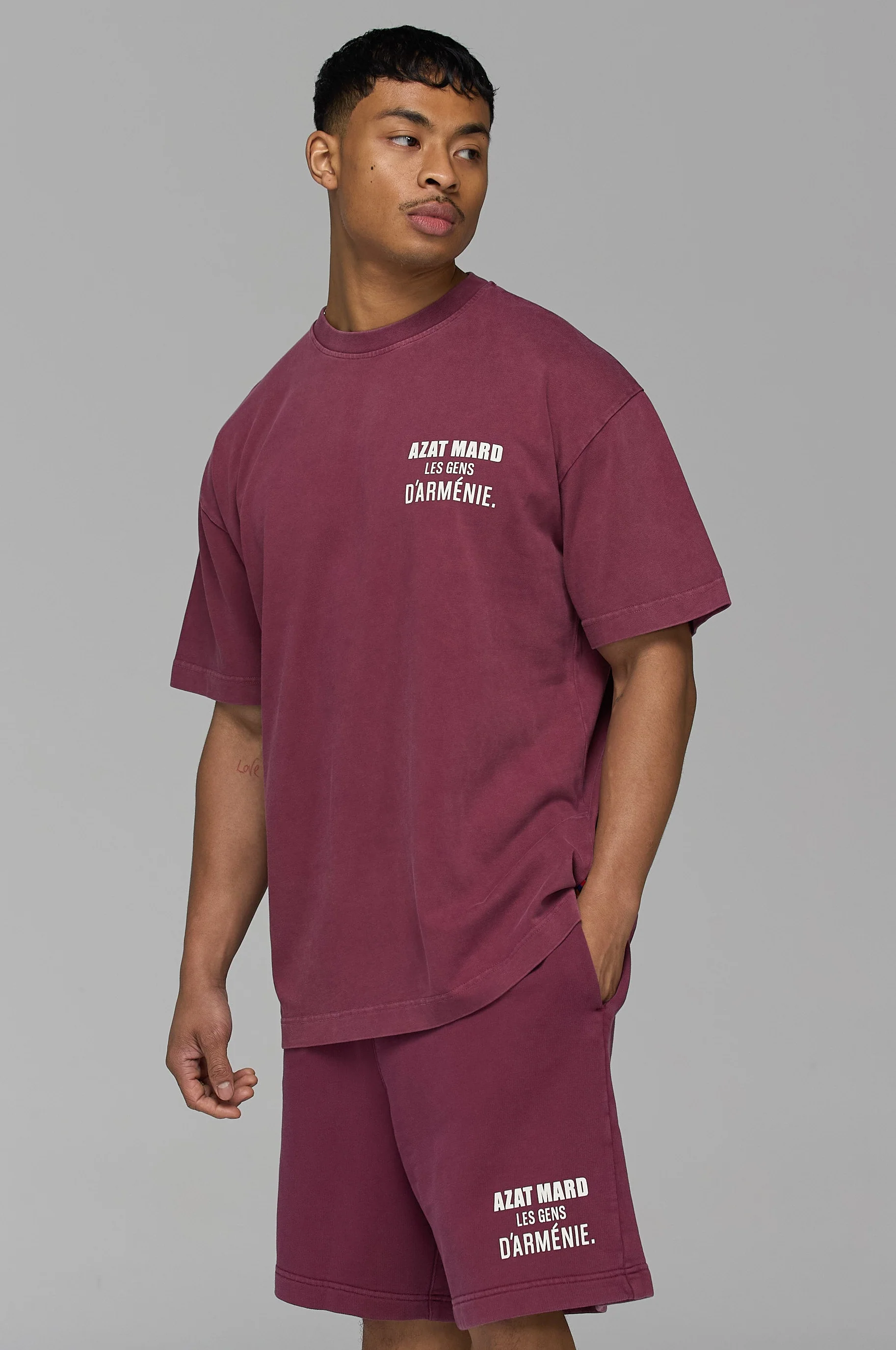 LES GENS WASHED MAROON T-SHIRT - Image 7