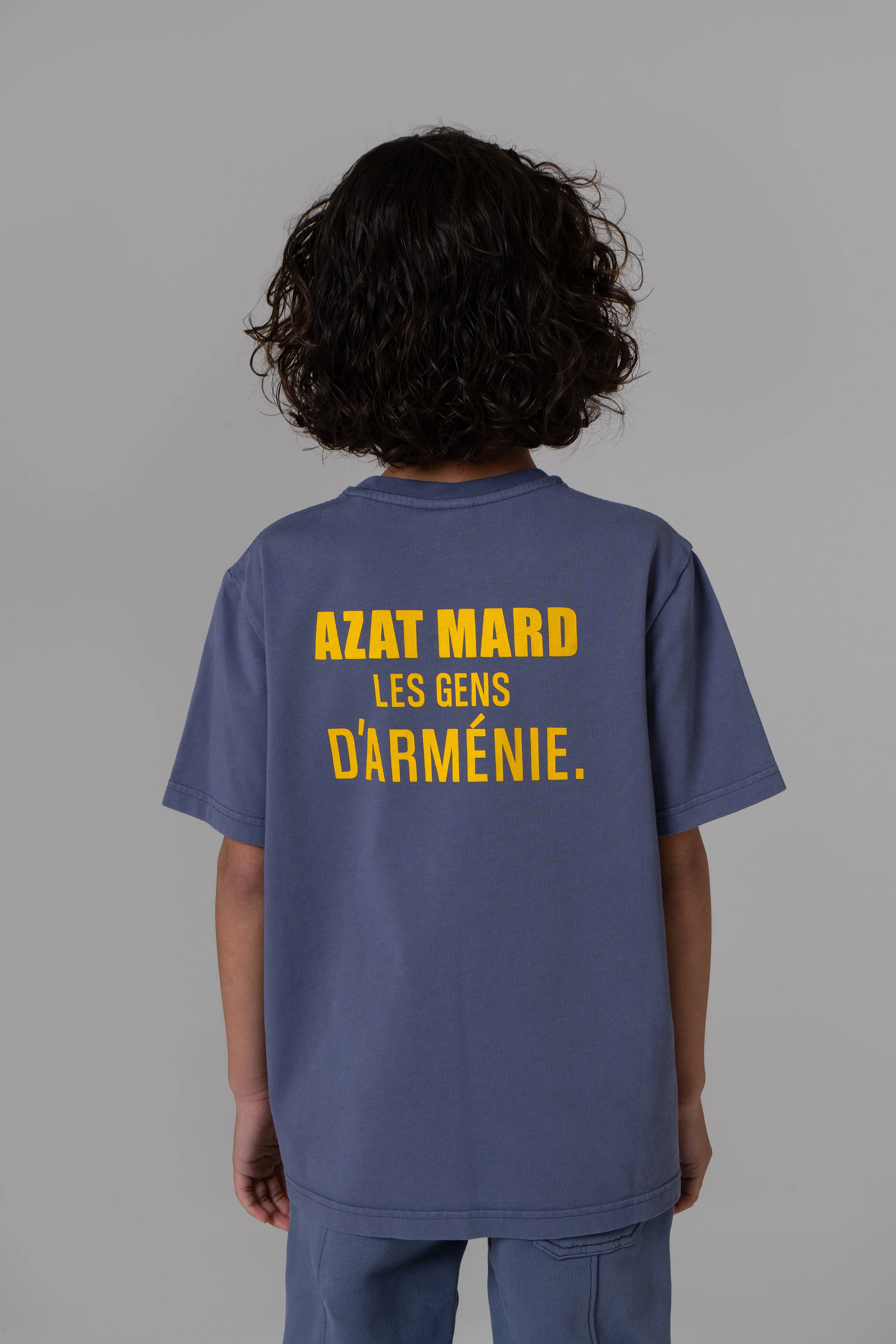 LES GENS WASHED NAVY/YELLOW KIDS T-SHIRT - Image 3