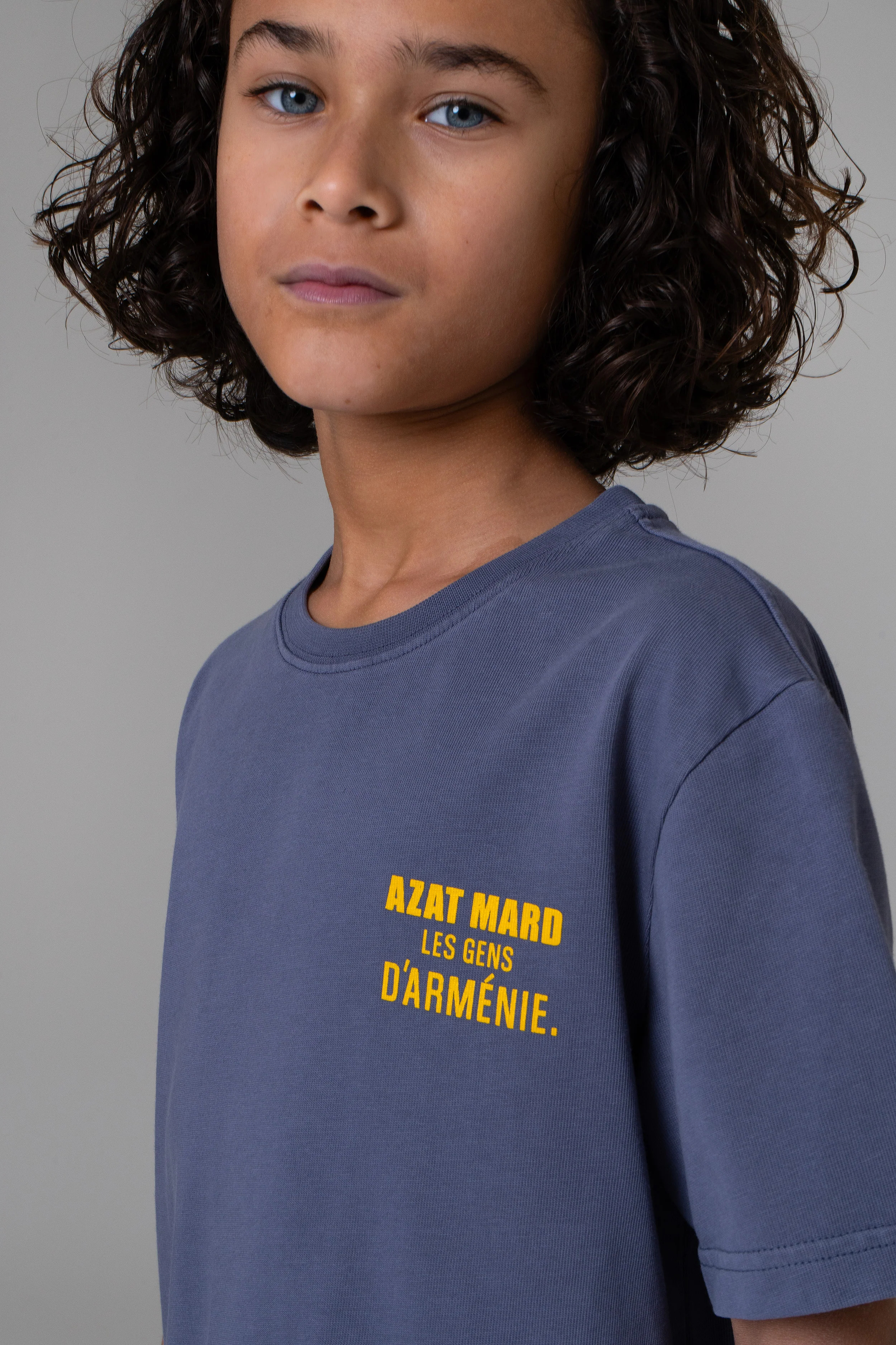 LES GENS WASHED NAVY/YELLOW KIDS T-SHIRT - Image 4