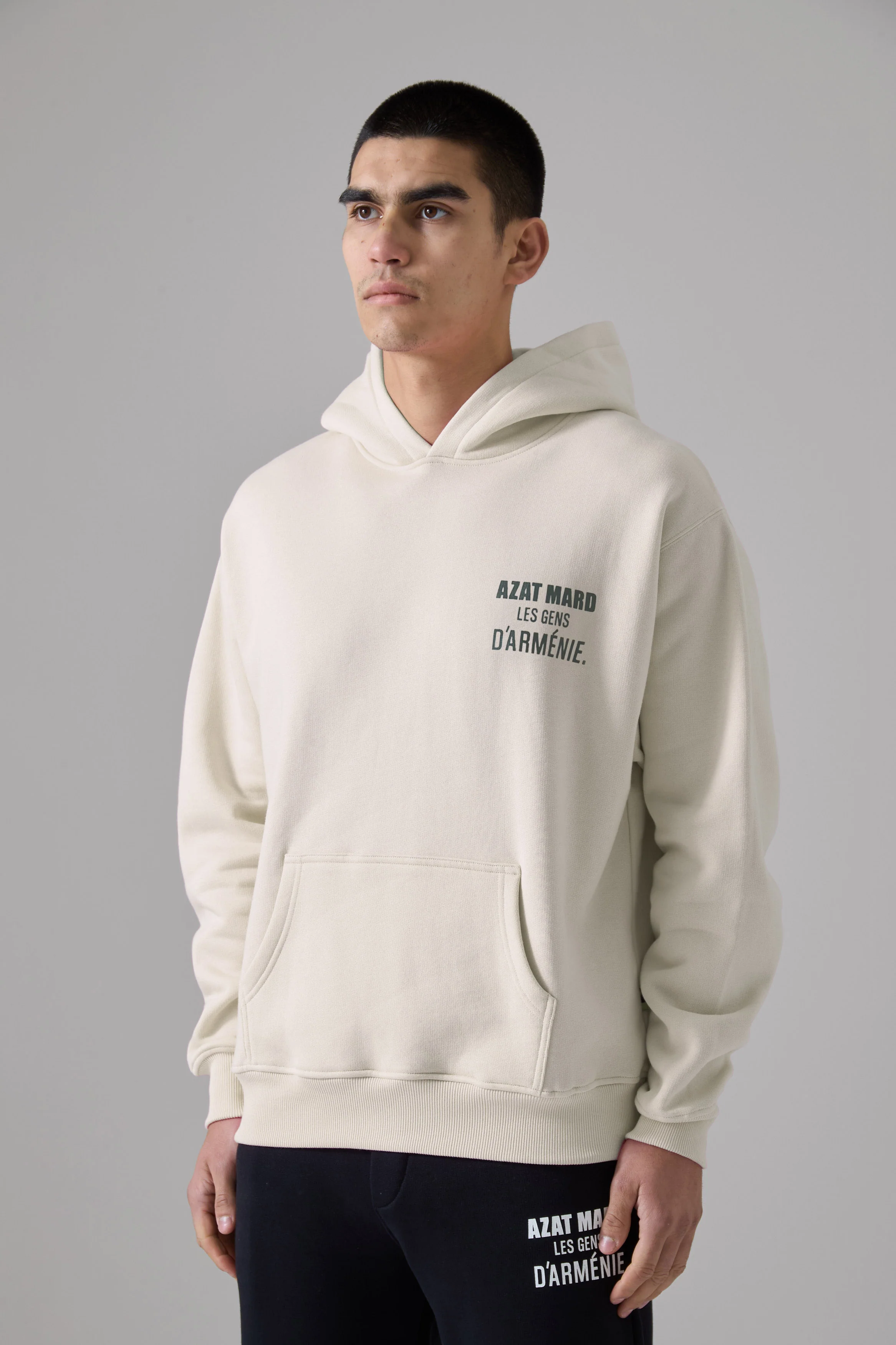LES GENS STONE/GREEN HOODIE - Image 3