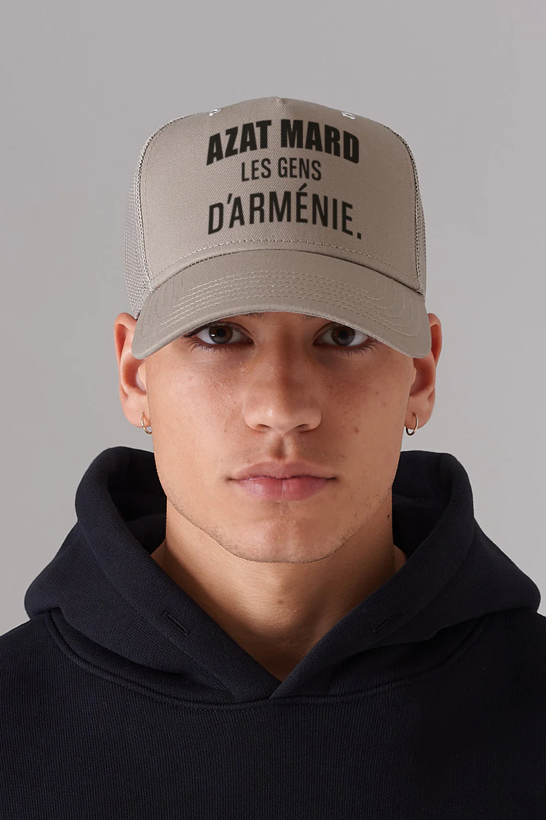 LES GENS TAUPE TRUCKER CAP