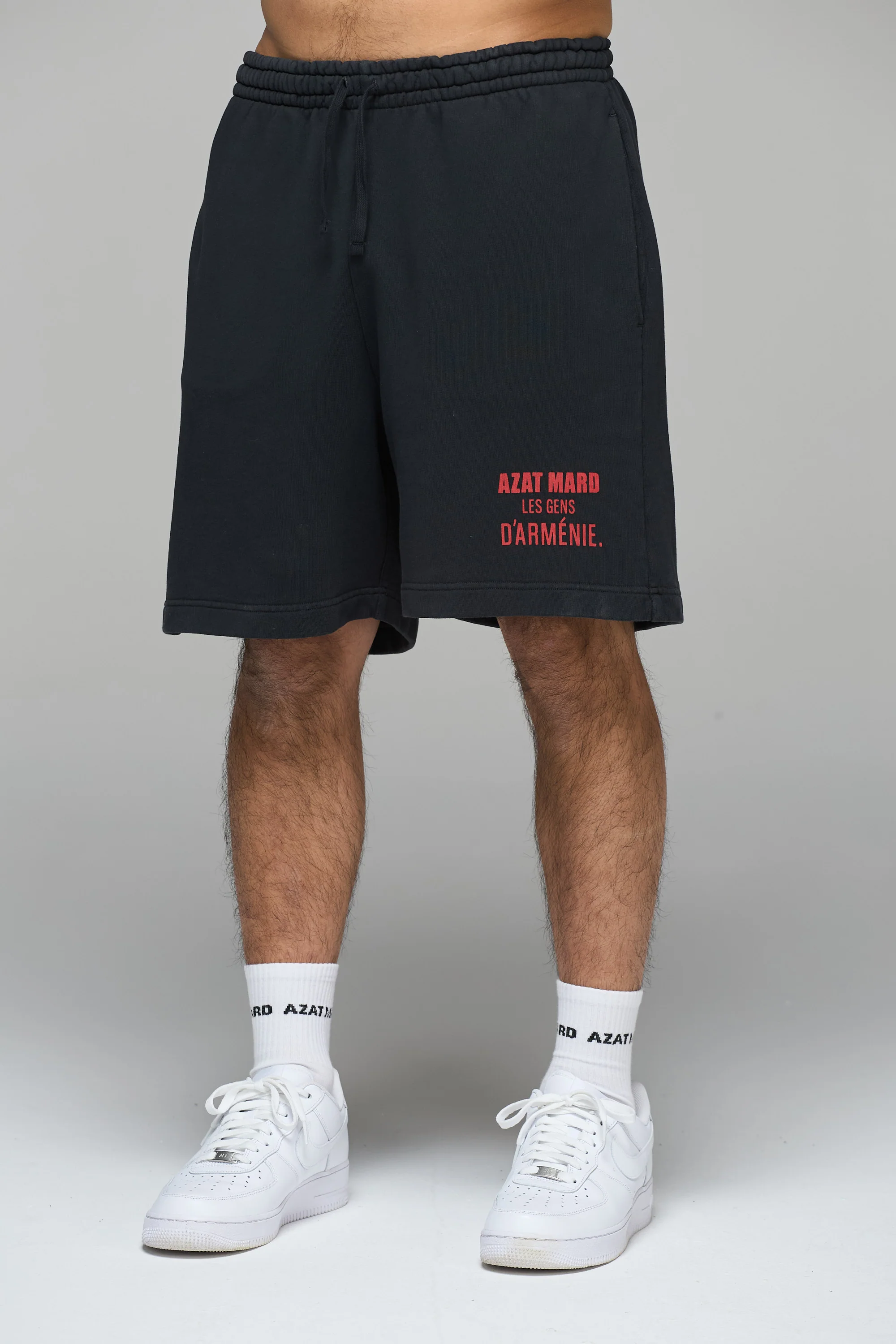 LES GENS WASHED BLACK/RED SHORTS