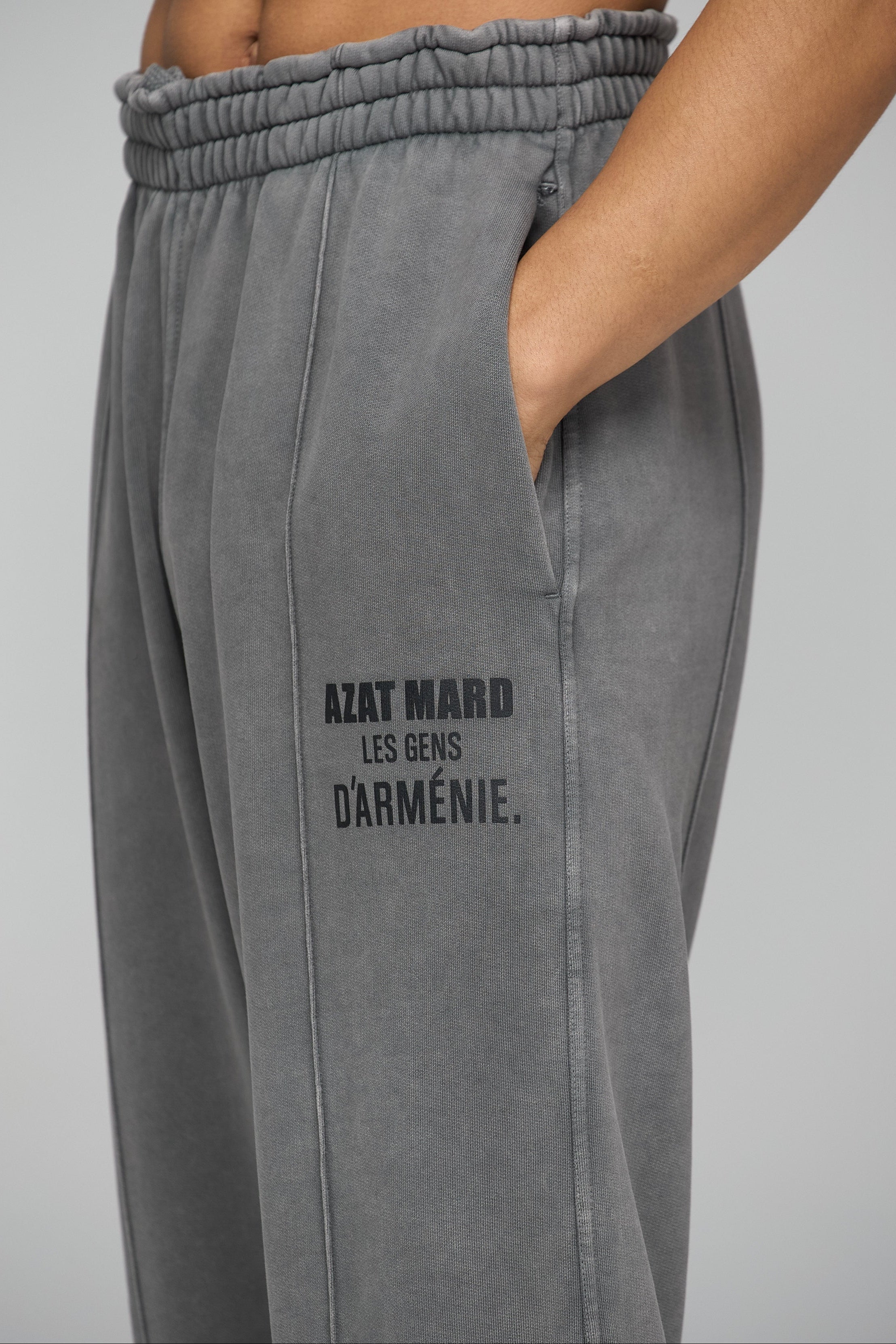 LES GENS WASHED CHARCOAL RELAXED STRAIGHT LEG JOGGERS - Image 3