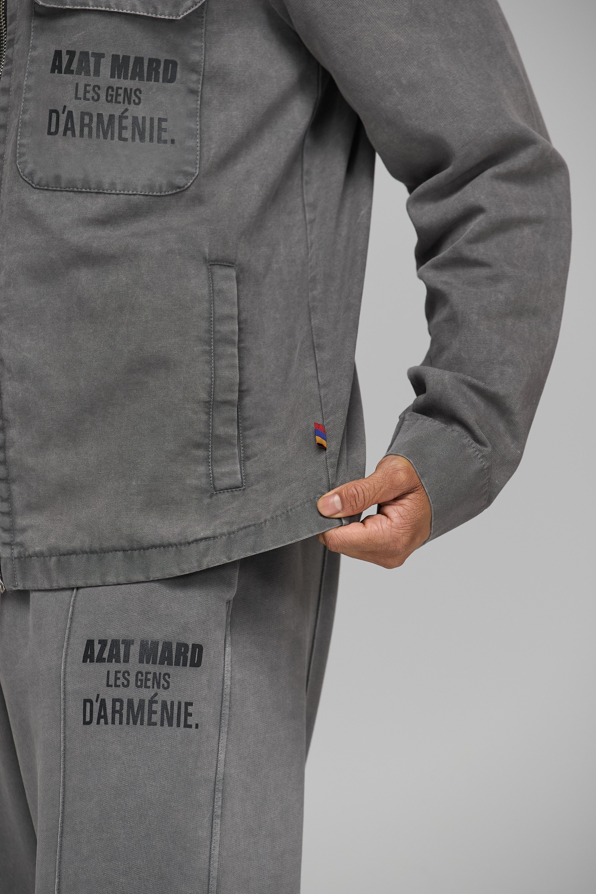 LES GENS WASHED CHARCOAL TWILL JACKET - Image 6