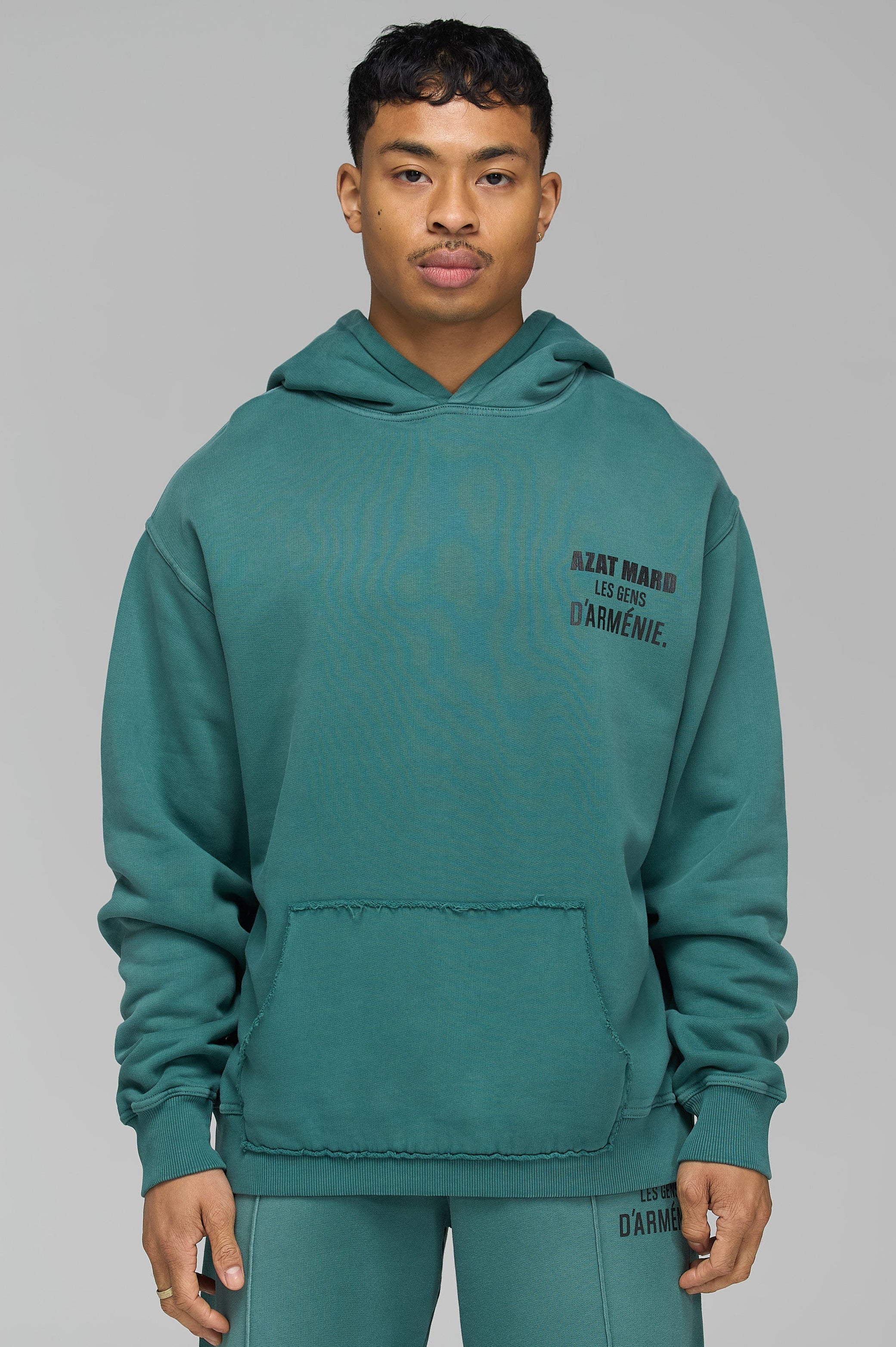 LES GENS WASHED GREEN HOODIE - Image 2