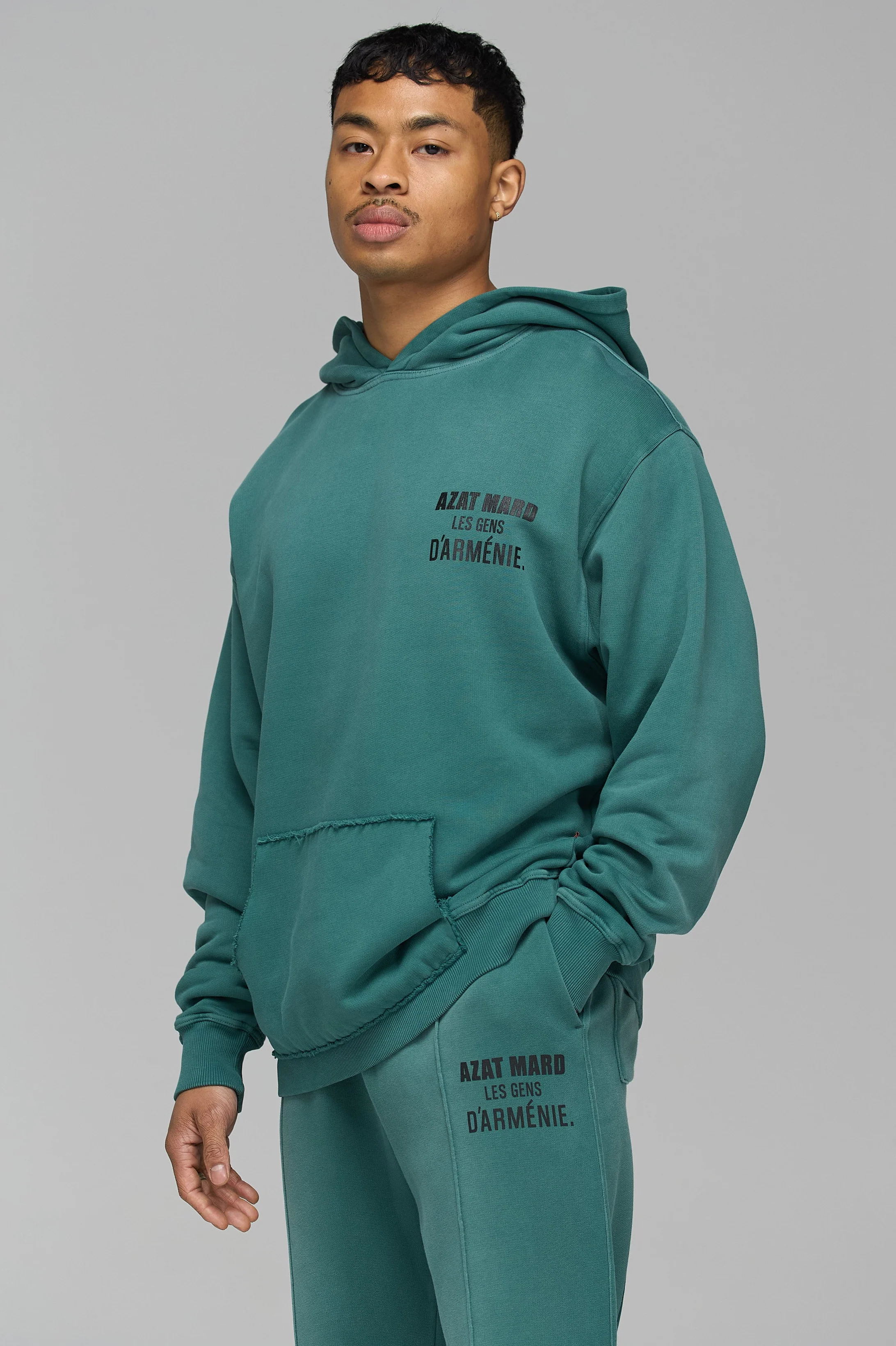 LES GENS WASHED GREEN HOODIE - Image 5
