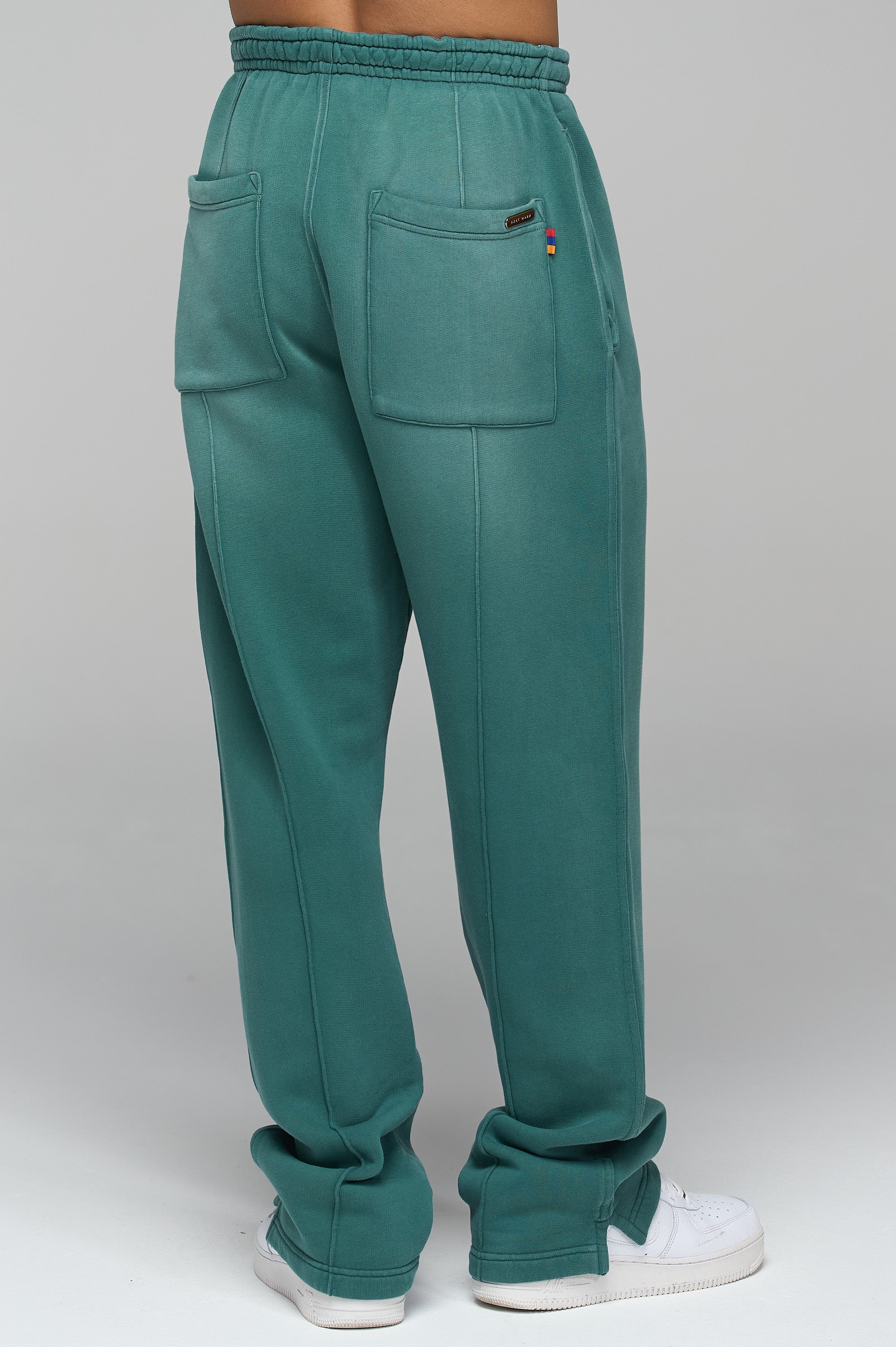 LES GENS WASHED GREEN RELAXED STRAIGHT LEG JOGGERS - Image 2