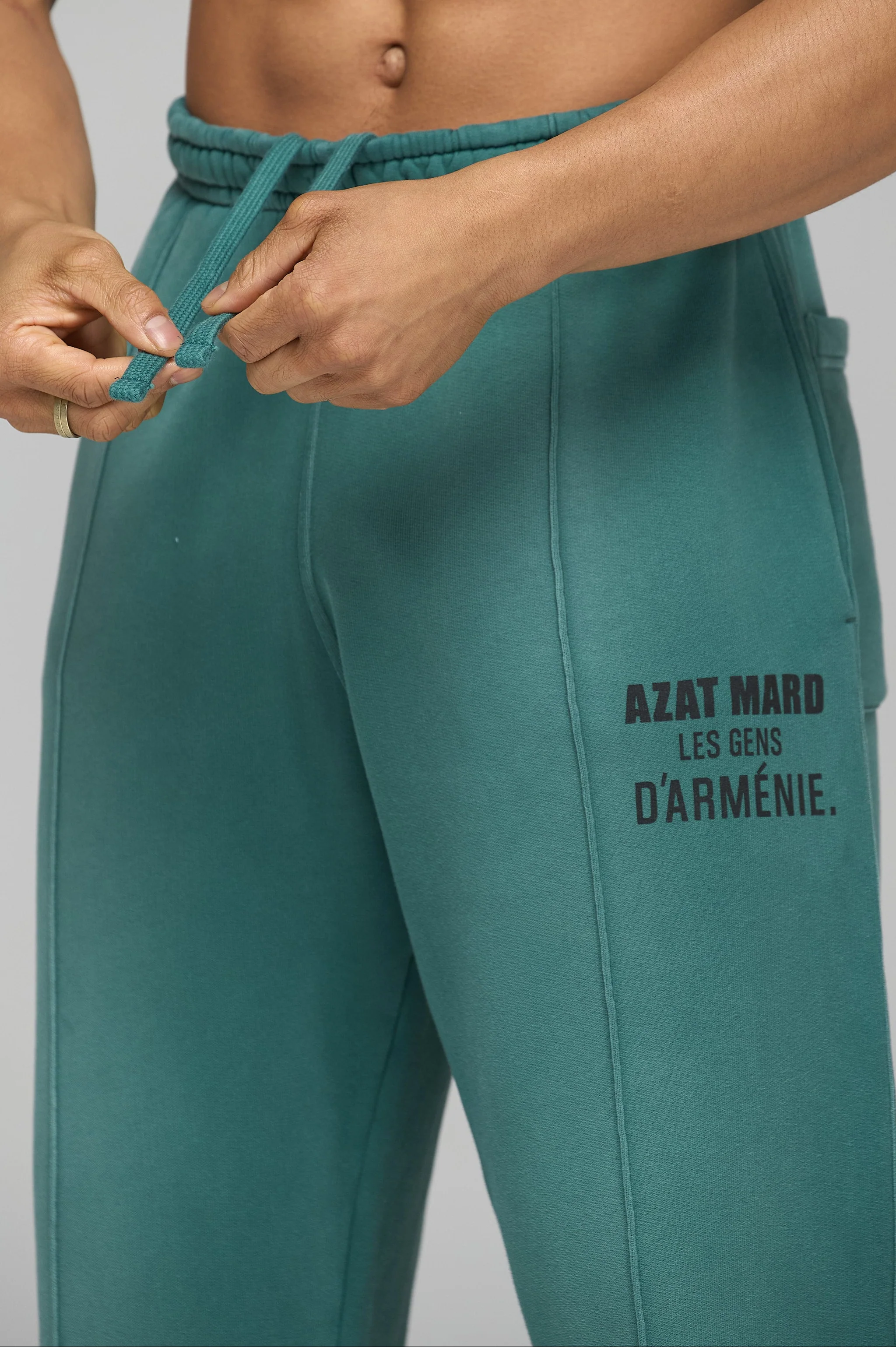 LES GENS WASHED GREEN RELAXED STRAIGHT LEG JOGGERS - Image 7