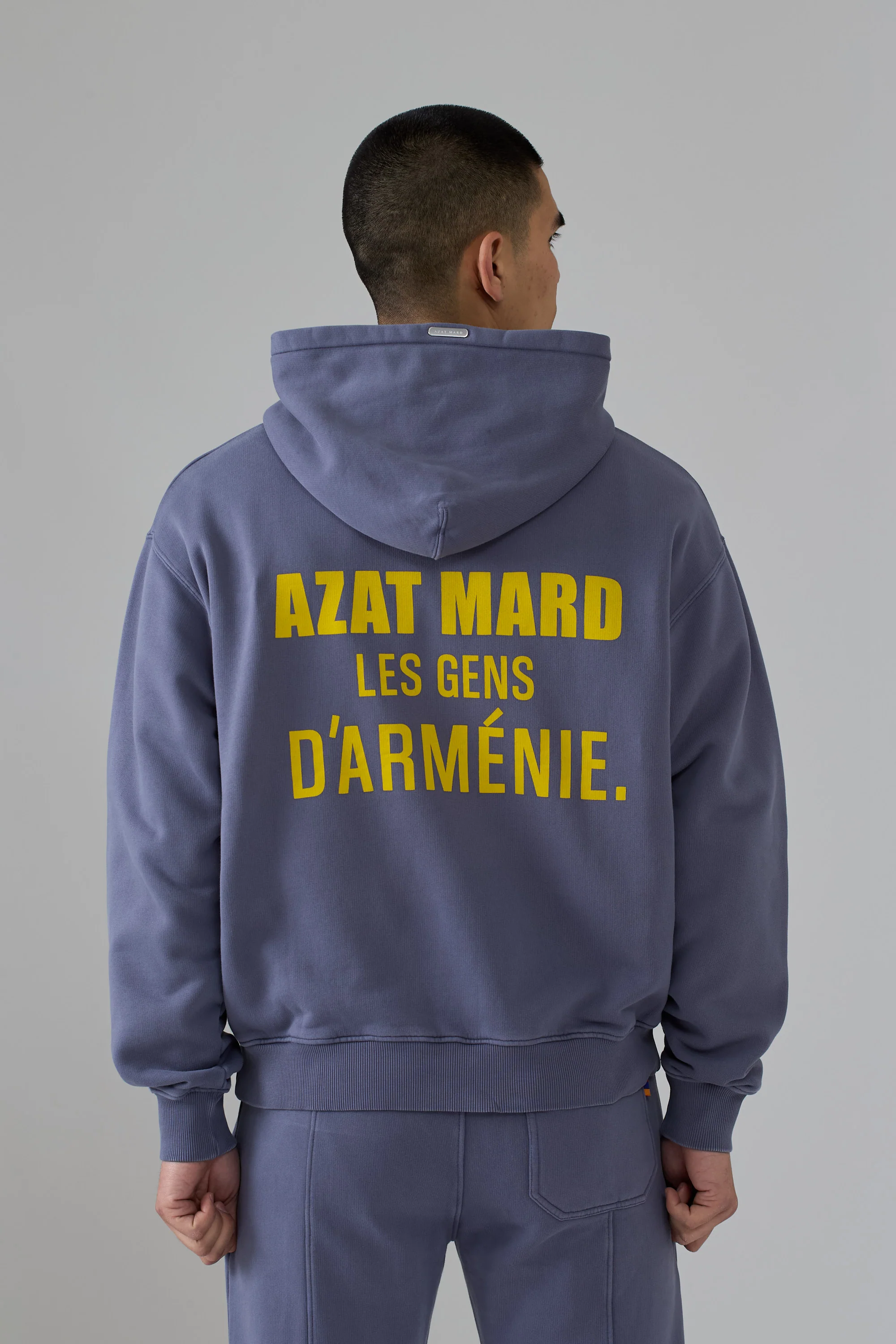 LES GENS WASHED NAVY ZIPPER HOODIE - Image 3