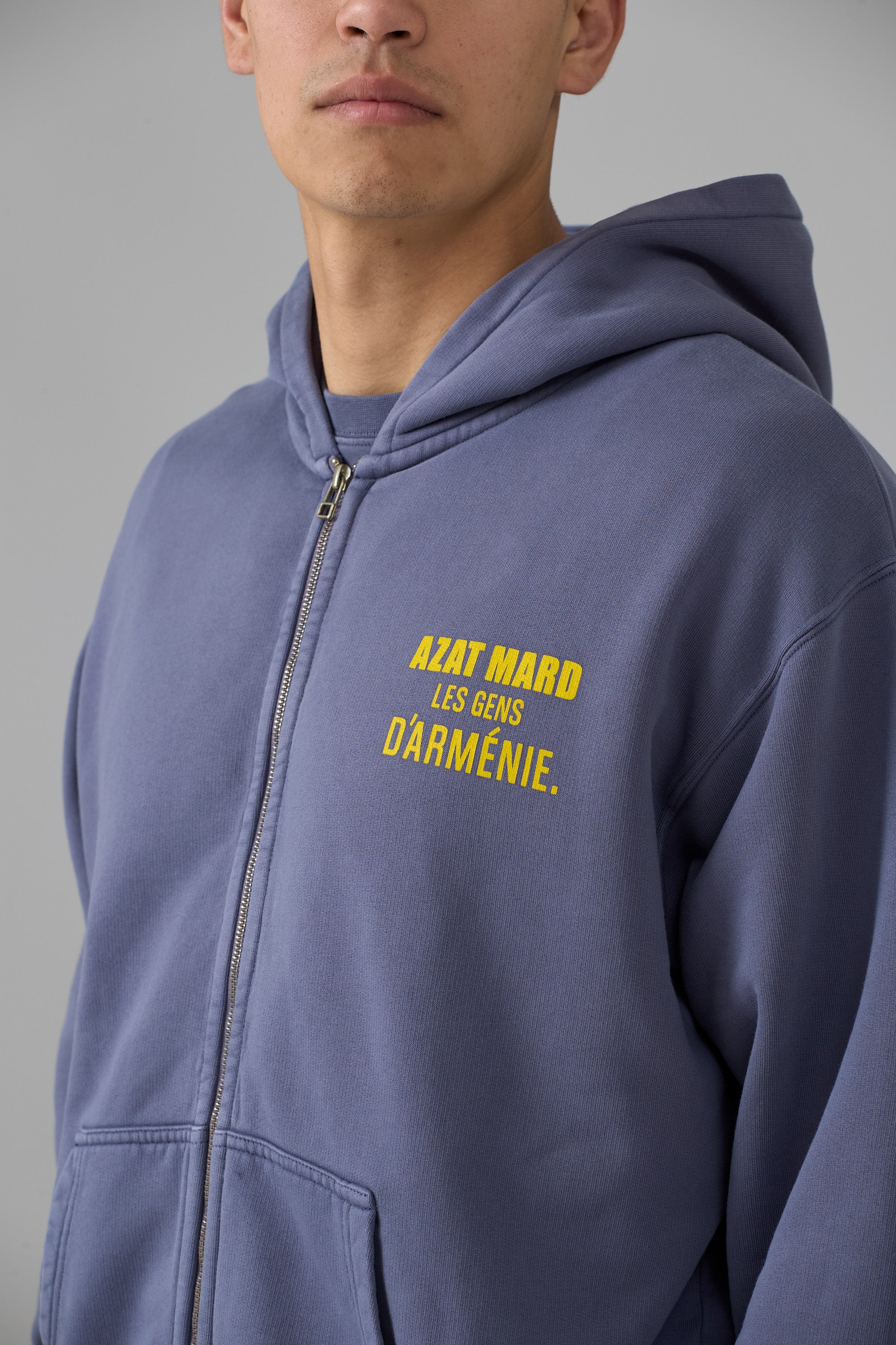 LES GENS WASHED NAVY ZIPPER HOODIE - Image 6