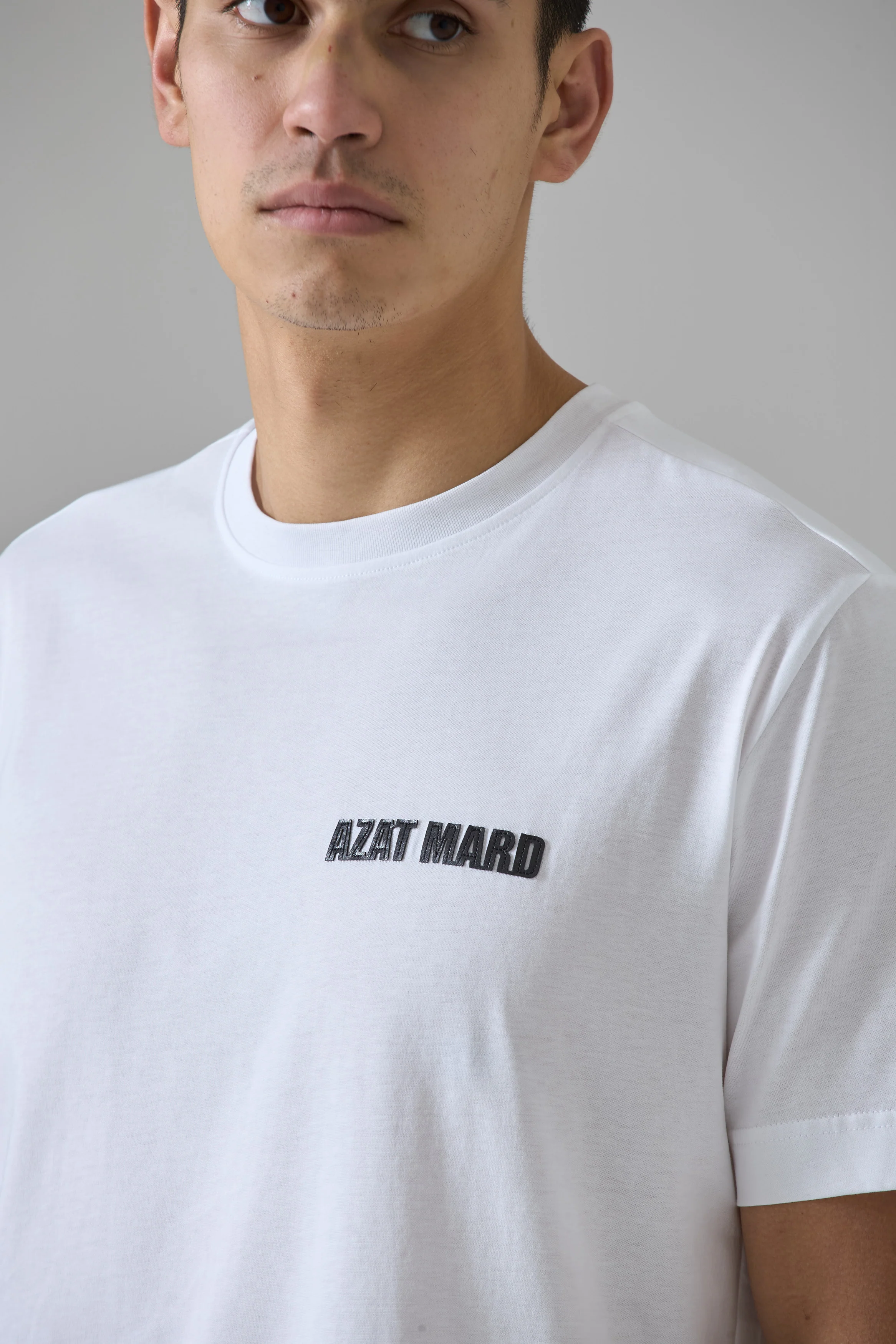 WHITE/BLACK MERCERISED T-SHIRT - Image 4