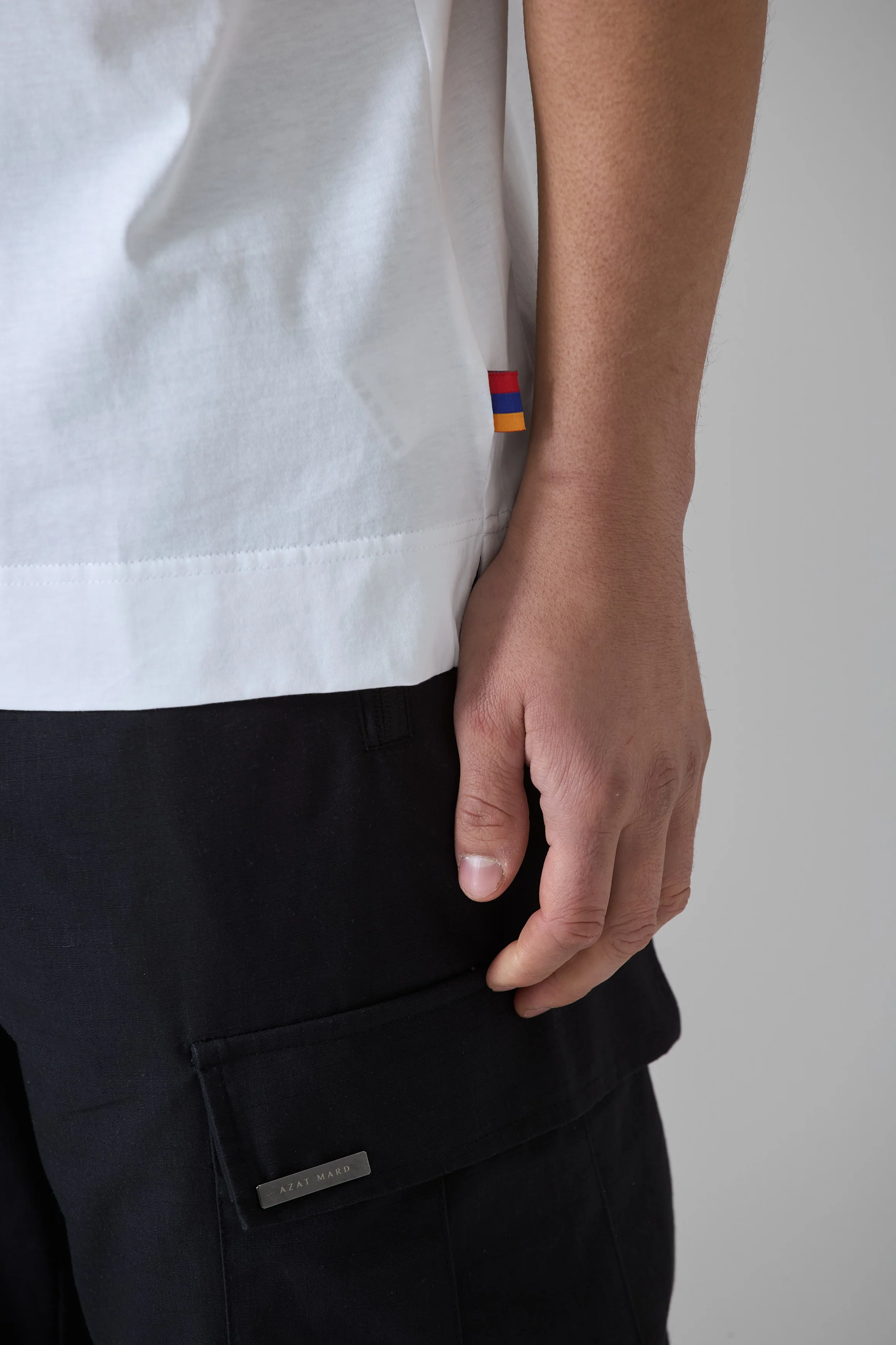 WHITE/BLACK MERCERISED T-SHIRT - Image 5